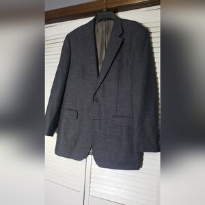 Chaps Mens Gray Blue Tweed 100% Wool Blazer 46R